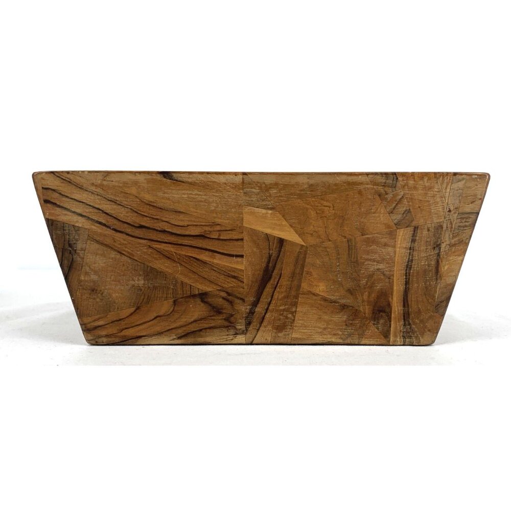 Handmade Segmented Wood Bowl Square 9" Vintage MCM - Picture 7 of 11